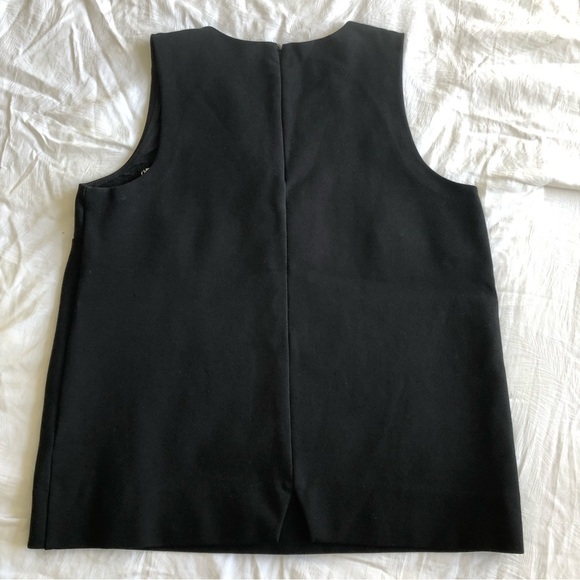 Madewell Stitch Frame Ponte Black Embroidered Tank Top - Picture 6 of 11